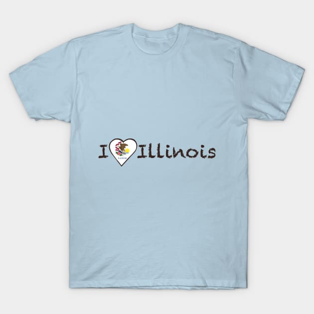 I Love Illinois T-Shirt by JellyFish92